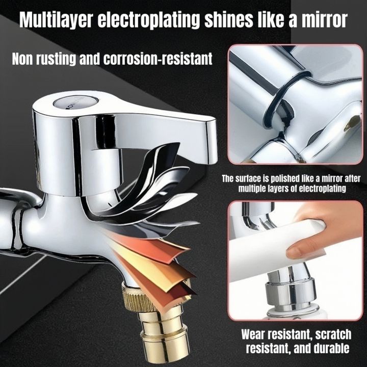 Copper%20mouthed%20washing%20machine%20faucet,%201/2%20inch%204-point,%20wall%20mounted%20garden%20balcony%20faucet,%20quick%20connect%20single%20cooling%20faucet%20-%20Image%202