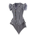 Women Gothic Steampunk Coat Striped Lapel Collar Jacket Victorian Punk V Neck Jacket Tops Daily Ladies Halloween Costume. 