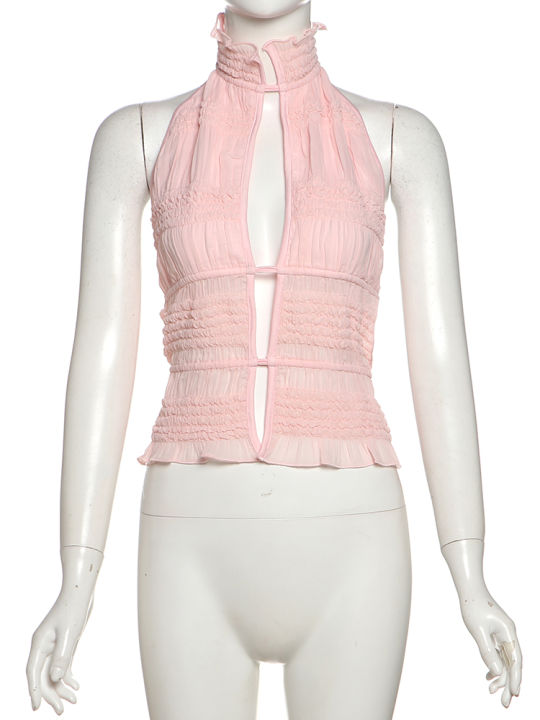 Nibber%20Chic%20Sweet%202Piece%20Set%20Women%20Backless%20Edible%20Tree%20Fungus%20Lace-Up%20Ruched%20Hollow%20Thin%20Tank%20Top+Furry%20Sequins%20Shorts%20Clubwear%20-%20Image%205