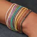 11PCS Fashion Shining Bracelet Stack Exquisite Rhinestone Elasticity Bracelet.