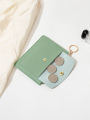 Simple and fashionable ladies short card holder ultra-thin small wallet zipper buckle ladies credit card holder coin purse bag. 