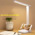 LED Touch Switch White Folding Desk Lamp Bedroom Bedside Study Reading Eye Care Night Lamp USB Plug-in Dimmable White Desk Lamp. 