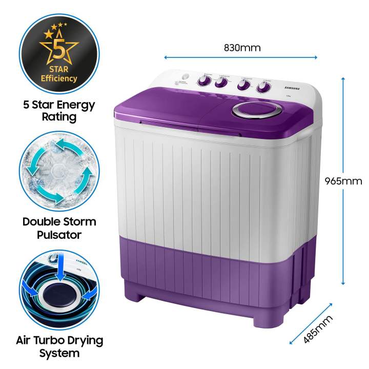 SAMSUNG%207%20Kg%20Semi-Automatic%20Top%20Load%20Washing%20Machine%20With%20Double%20Storm%20Pulsator%20&%20Air%20Turbo%20Dry%20WT70C3200LL/TL%20-%20Image%207