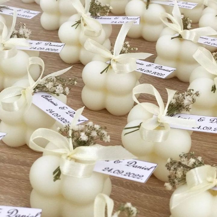 Personalized Mini Bubble Candle - Wedding Favours - Baby Shower - Wholesale Events - Bubble Candles - Custom Events