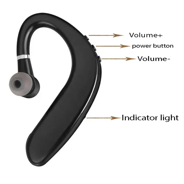 S109 Wireless Bluetooth 5.0 Universal Hook Earphones Sports Business Single Ear Headset Handsfree headphones With Mic By Choice