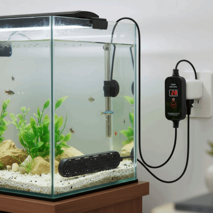 15-34°C Fish Tank Heating Rod Adjustable LCD Display Mini Aquarium Heater Temperature Control Aquarium Submersible Heater