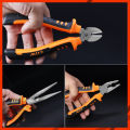 Muscle cow mechanic pliers lizard nose pliers 8 inch combination pliers alligator nose pliers wire cutting cream lizard nose cream pointed mouth. 