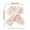 Boys Girls Winter Scarfs Thick Plush Cross Children's Scarf Baby Bib Cute Cartoon Rabbit Faux Fur Neck Protection Warm Shawl.