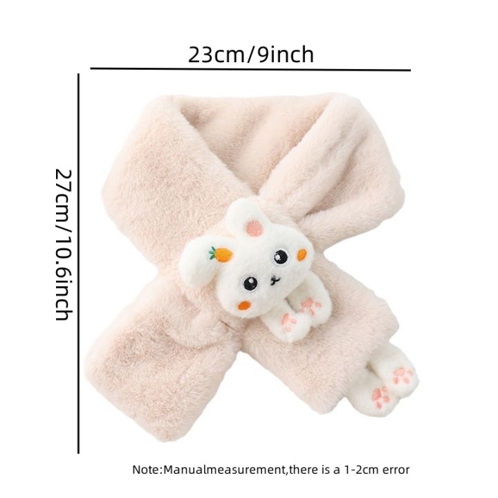 Boys%20Girls%20Winter%20Scarfs%20Thick%20Plush%20Cross%20Children's%20Scarf%20Baby%20Bib%20Cute%20Cartoon%20Rabbit%20Faux%20Fur%20Neck%20Protection%20Warm%20Shawl%20-%20Image%206