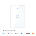MOES Tuya Smart ZigBee Light Switch Touch Glass Panel Fireproof Neutral Wire Control Remote Works with Alexa  Home. 