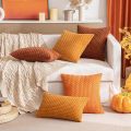 Fall Decorative Throw Pillow Covers Soft Corduroy Boho Striped Pillow Covers Pillowcases Farmhouse Home Decor for Couch Bed Sofa. 