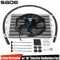 Universal 8 Row Transmission Radiator Oil Cooling &10 Inch 12V Car Air Conditioning Radiator Slim Fan Cooler (Non Combination). 