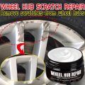 Car Wheel Rim Scratch Refurbishment Paste, Tire Rim Scratch Paint Repair Paste - Black And White Silver Aluminum Alloy Rim. 