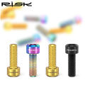 RISK 2pcs/box M6x18 Hollow Mountain Road Bike Bicycle Chainwheel Crank Arm Fixing Bolts Disc Brake Caliper Fixed Screws Titanium. 