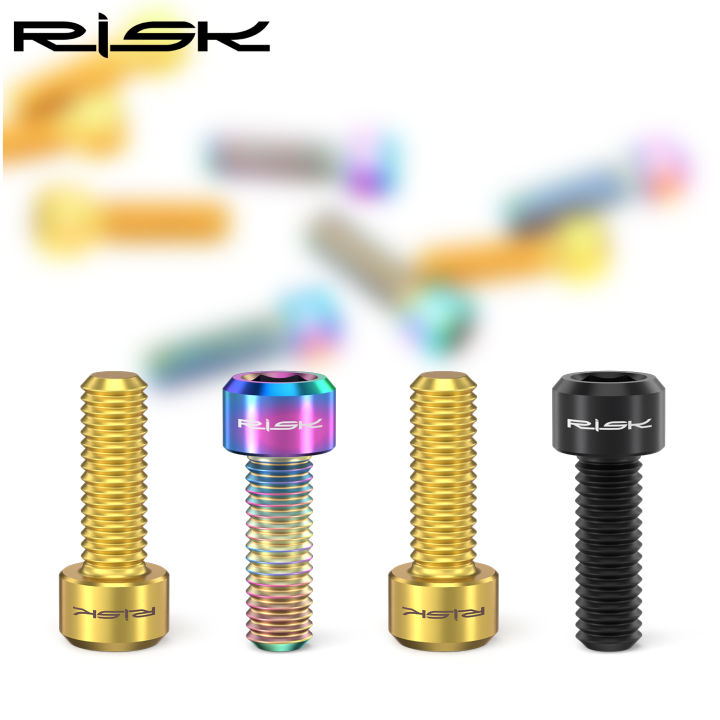 RISK%202pcs/box%20M6x18%20Hollow%20Mountain%20Road%20Bike%20Bicycle%20Chainwheel%20Crank%20Arm%20Fixing%20Bolts%20Disc%20Brake%20Caliper%20Fixed%20Screws%20Titanium%20-%20Image%204
