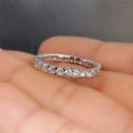Huitan Bling Bling Promise Rings with Round CZ Delicate Low-key Wedding Ring for Women High Quality Silver Color Trendy Jewelry.