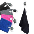 1pc Golf Towel Keychain Portable Cleaning Cloths With Retractable Hook Drying Sports Cleaning Cloth Retractable Clip Carabiner. 