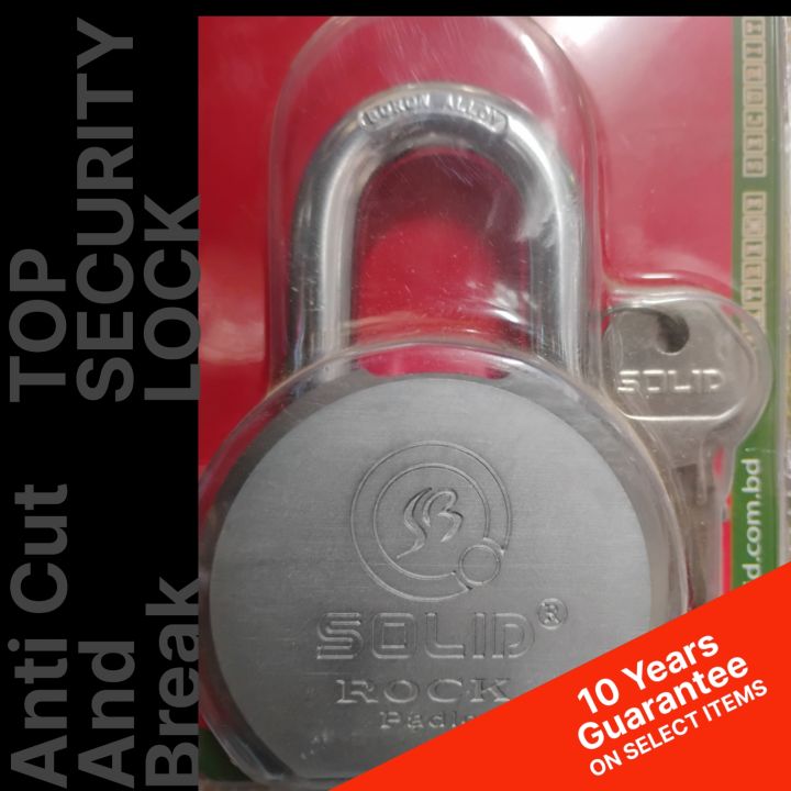SOLID ROCK PADLOCK STRONGEST EVER (10 Years Guarantee on anti cut and break )