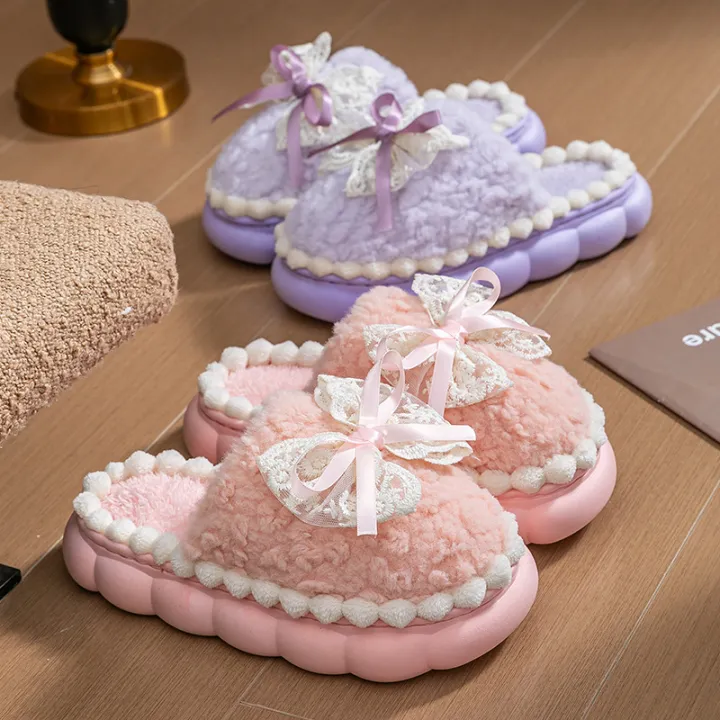 Bow%202025%20new%20cotton%20slippers%20women's%20winter%20indoor%20home%20soft%20sole%20non-slip%20warm%20plush%20thick-soled%20confinement%20shoes%20-%20Image%203