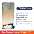 100% Tested Screen pantalla for Xiaomi Redmi Note 13 4G Lcd Display Digital Touch Screen for Redmi Note 13 4G 23129RAA4G Part. 