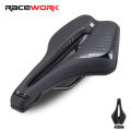 RACEWORK MTB Bicycle Saddle Road Bike Racing Ultralight Seat Hollow Gel Cycling Cushion Shock-absorbing Saddle Bicycle Parts. 