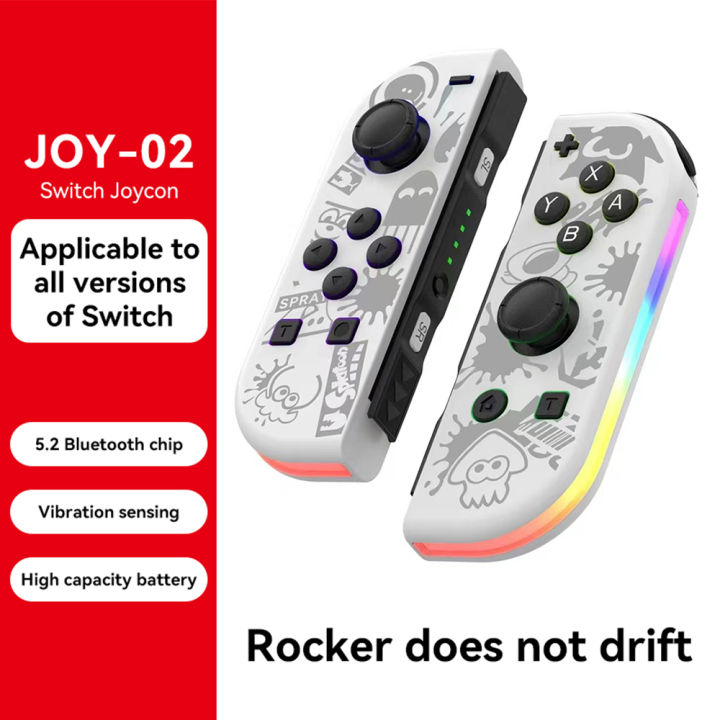 BT 5.2 Joy Controller RGB LED Switch L/R Joypad for Nintendo Switch