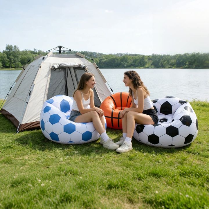 Inflatable Football Basketball Bean Bag Sofa Portable Lazy Lounge Chair Waterproof PVC Outdoor Indoor Garden Camping Furniture