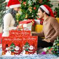 6pcs Christmas Reusable Gift Bags with Handles Durable Plastic Xmas Tote Bags Gifts Wrapping Shopping Christmas Decorations 2025. 