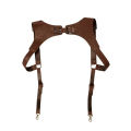 Men's Knight Brown PU Leather Suspenders Fashion Suit Shirt Suspenders Belt For Party Club Costume Men . 