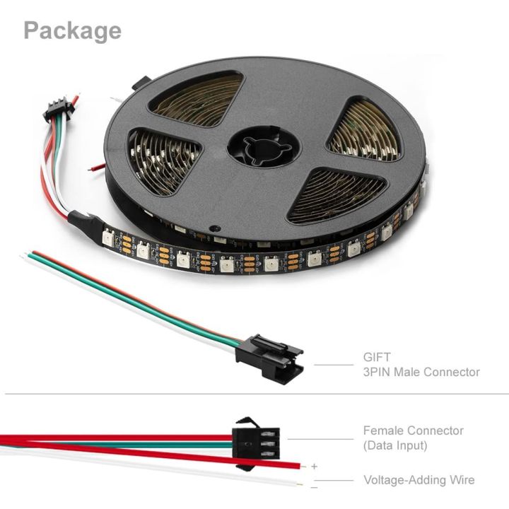 WS2812B pixel LED 5M Strip 300 LED  5V IP20 Addressable LED Strip (5 Meter Pack)
