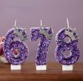 New handmade production Purple crown Birthday Candles number 0-9 Princess cake decoration candles Anniversary Party decorations. 