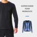 Sauna Shirt for Men Sweat Suit Compression Long Sleeve Top Weight Loss Body Shaper Shirts for Workout Sports.