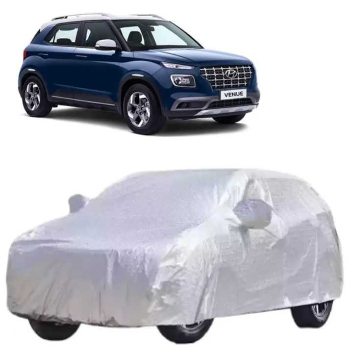 Hyundai Venue | CarCover Triple -Layer Car Cover Waterproof All Weather | Premium Quality Car Covers for Automobiles, Ideal for Indoor and Outdoor Use, Fits Sports/Coupe | Magic Silver