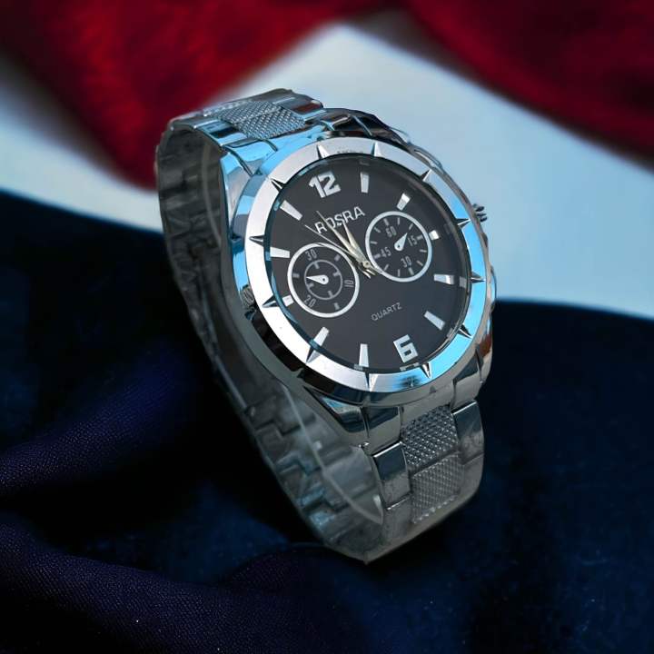 New fashionable Rosra Stainless Steel Quartz Watch for Man - Black - Watch For Men - Watch For Men