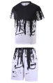 Men's Daily Wear Sport T-Shirt And Pants Set Casual Comfortable Fitness Running Outfit. 