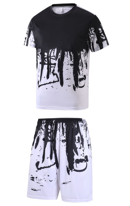Men's Daily Wear Sport T-Shirt And Pants Set Casual Comfortable Fitness Running Outfit