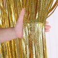 2Pack 2X1M Glitter Party Backdrop Metallic Foil Tinsel Fringe Curtain Birthday Wedding Bachelorette Decoration Adult Anniversary.
