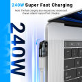 AUFU PD240W USB C to Type C OTG Adapter 540 Rotation 5A Fast Charge Cable Converter for iPhone 16 MacBook Laptop.