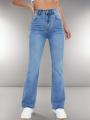 New women's hot jeans slimming European and American style casual versatile high waist washed Denim trousers for women. 