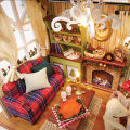 DIY Miniature Dollhouse Kit Assemble Puzzle 3D Wooden House Room Craft With Furniture LED Lights For Friends Birthday  Toys. 