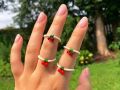 cherry rings 🍒/ set of 4/beaded rings for girls. 