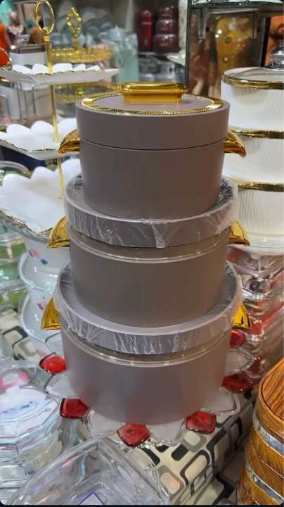 Mxima Set of 3 Hot Pot Casserole (1L/2L/3.5L) - Luxury Gold Food Warmer - Premium Imported Quality