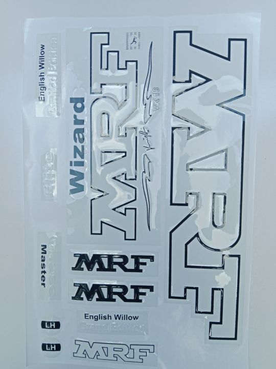 Mrf Sticker Set New 3D 2024 Latest MRF Wizard white & Black Edition Top Quality Cricket ...