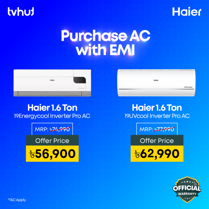 Haier 1.1 Ton CleanCool Inverter Pro AC | HSU-13 Clean Cool (INV Pro X6) | Official Warranty