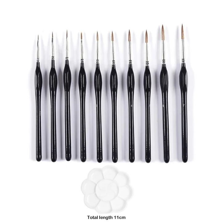 10Pcs Miniature Paint Brushes Detail Small Fine Tip Paintbrushes Micro Paint Brush Set Triangular Grip Handles Art Brushes
