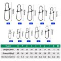DNDYUJU 50pcs Stainless Steel Fishing Connector Fast Clip Lock Snap Swivel Solid Rings Safety Snaps Fishing Hook Tool Snap. 