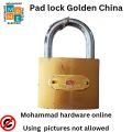 Premium Golden Padlock – 2-Inch & 2.5-Inch TRI Circle Lock for Motorbikes, Shop Shutters & Gates". 