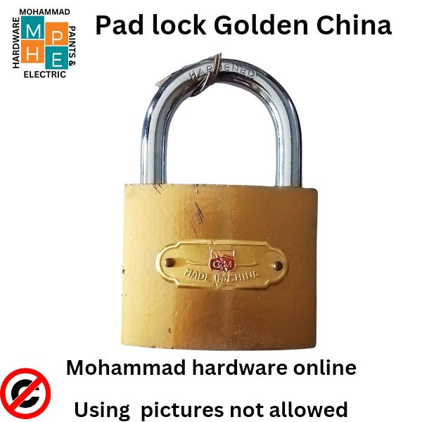Premium Golden Padlock – 2-Inch & 2.5-Inch TRI Circle Lock for Motorbikes, Shop Shutters & Gates"