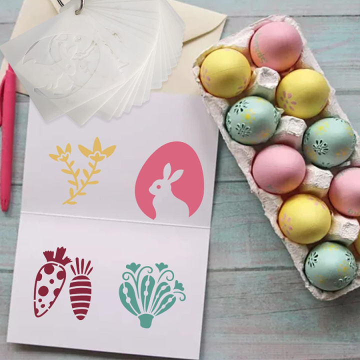 24PCS%20Mini%20Easter%20Stencil%20Set%203x3%20Inch%20Bunny%20Egg%20Flower%20DIY%20Painting%20Template%20Craft%20-%20Image%204