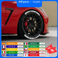 2pcs For One Tire SPEEDHUNTERS Car 3D Tire Letter Sticker Trend Auto Wheel Styling Decor Decals Water proof No Glue.